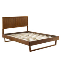 Modway Alana Wood Queen Platform Bed with Angular Frame - Walnut-Queen Platform Bed Frame