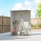 Outsunny 5' x 3' Outdoor Storage Shed - Dark Grey-Spacious and open inner storage area
