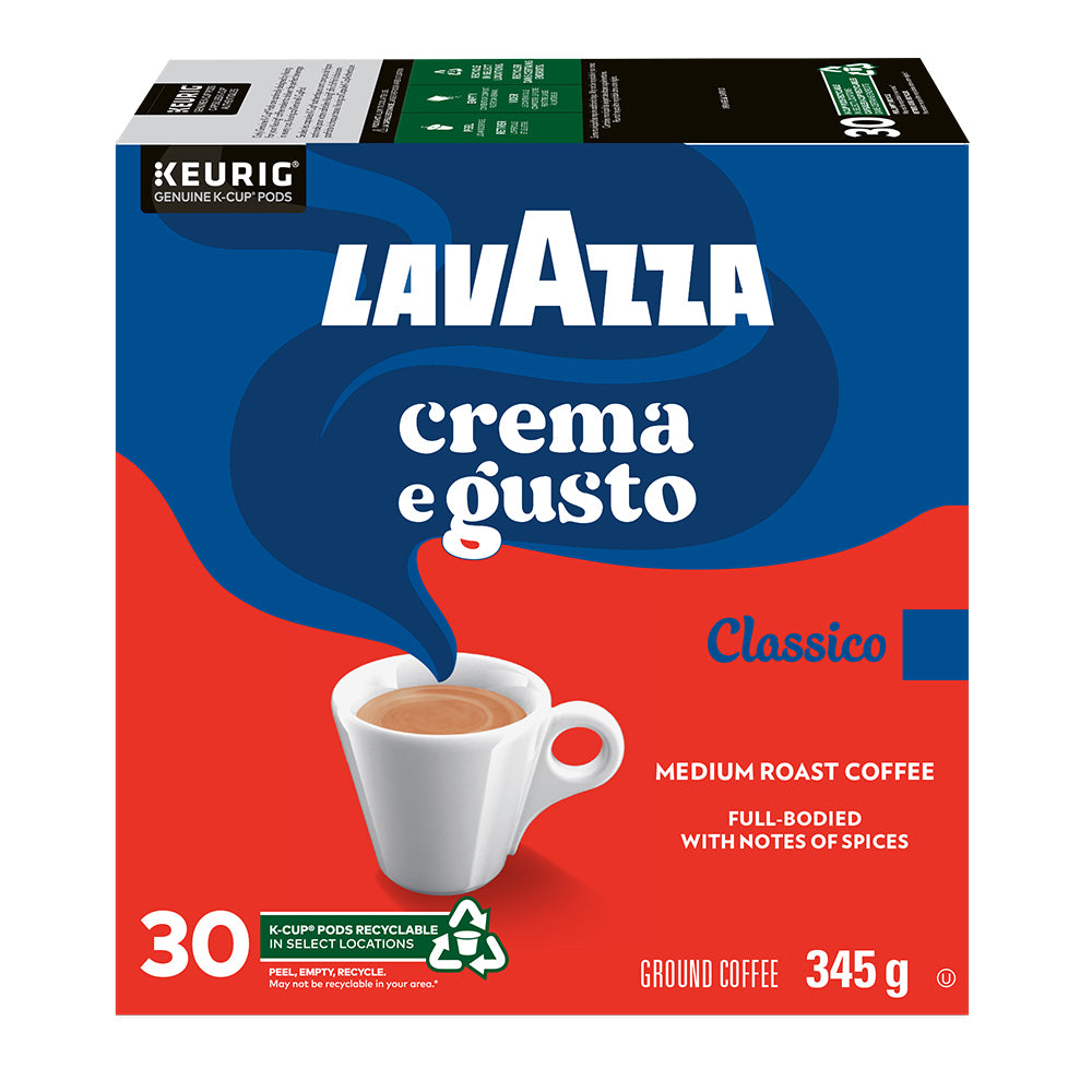 茶 kaaoS Keurig Lavazza Crema e Gusto K-Cup Pods - Medium Roast - 30 Count