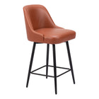 Zuo Keppel Swivel Counter Stool - Brown-Ergonomic and supportive footrest