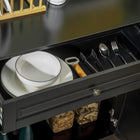 HOMCOM 45.3" L Sideboard Buffet Cabinet - Black-Anti-tipping design helps prevent it from falling over