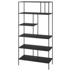 Hudson&Canal Winslow 72"H Bookcase - Blackened Bronze-Top has weight capacity of 40 lbs, middle shelves can hold 40 lbs, each, lower shelf can hold 50 lbs