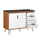Modway Energize 48" Bathroom Vanity - Cherry/White/Black-Ceramic Sink Basin with 8" Centerset Holes