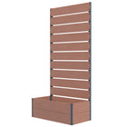Outsunny Raised Garden Bed with Trellis for Climbing Plants - 28" x 15" x 59" - Light Brown-Climbing plants and vines can grow up and around the back trellis
