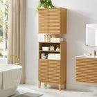 Modway Render Bathroom Cabinet Set - Oak-Slatted Door Fronts