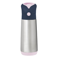 b.box - Insulated Drink Bottle - 500ml - Indigo Rose-Triple-layer insulation keeps drinks cold up to 8h or warm up to 6h