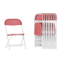 Flash Furniture Kids Plastic Folding Chair - Burgundy - 10 Pack-Set of 10 Child Sized Chairs