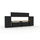 Cat RTA Garage Storage Cabinetry 13-Piece Set with 2 Lockers, 5 Walls, 4 Bases and 2 72" Workbenches-Industrial Steel Construction: Built with 22-gauge steel frames and 20-gauge steel doors to support up to 500 lbs per cabinet for dependable, long-term performance.