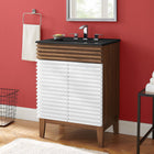 Modway Render 24" Bathroom Vanity - White/Walnut/Black-8" Centerset Holes