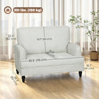 HOMCOM 45" Accent Chair with Turned Legs - Wide Seat for Living Room - Cream/White-S-springs and elastic bands provide long-lasting seat elasticity 
