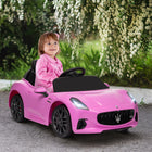 Qaba 12V Maserati Gran Turismo Licensed Electric Car for Kids - Pink-50-minute playtime allows for extended adventures 