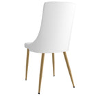 !nspire Contemporary Faux Leather Side Chair - White - 2 Pack-Metal legs with a brushed gold finish