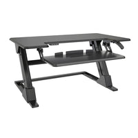 TygerClaw 22"W Gas Spring Sit-Stand Desktop Workstation - Black-Gas spring creates smooth and quick transitions