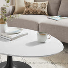 Modway Lippa 48" Oval Wood Coffee Table - Black White-Non-Marking Felt Pad