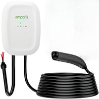 Emporia Classic Level 2 48A EV Charger with 24' Cable - NACS (TESLA) - Hardwired - White-No adapter required for tesla and nacs vehicles allowing direct charging with a dedicated nacs connector, operates similarly to tesla chargers including the ability to remotely open the tesla charging port door for added convenience