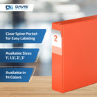 Davis Group Premium Economy Binder - D Ring - 2" - Orange - 6 Pack-D Ring, Non-Locking