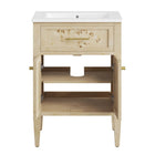 Modway Elysian 24" Wood Bathroom Vanity - White/Burl-8