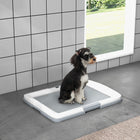 PawHut 25" L Dog Pee Pad Holder - Grey-Easy cleaning - tray and frame can be disassembled 
