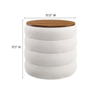 Modway Mezzo Round Boucle Fabric Storage Ottoman - Cloud-Boucle Fabric Upholstery