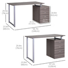 HOMCOM 47.2" Computer Desk with Multi-Use Reversible File Drawers - Brown-Large and durable computer desk with drawers, perfect for working at home or for students