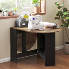HOMCOM Oval Drop Leaf Space-Saving Folding Dining Table for 4-6 - Rustic Brown-Melamine-coated surface is easy to clean