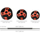Soozier 44 lb Adjustable Barbell Weight Set-Non-slip handle for a secure grip, preventing you from dropping the barbell 