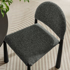 Modway Hayley Upholstered Fabric Dining Side Chair - Black/Anthracite-Adjustable Non-Marking Floor Glides