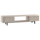 Hudson&Canal Lucien TV Stand for TV's up to 78" - Alder White-Features two fluted doors with enclosed open-storage cabinets