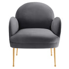 Modway Transcend Performance Velvet Armchair - Grey-Assembly Required