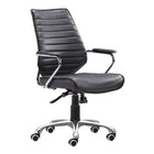 Zuo Enterprise Low Back Office Chair - Black-Tufted upholstery seat