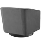 Modway Twist Accent Lounge Performance Velvet Swivel Chair - Grey-Dense Foam Padding