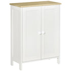 HOMCOM 23.6" L Kitchen Storage Cabinet - Double-Doors - White-Ample space for storing dinnerware, toys, books, and other daily essentials