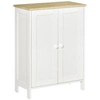 HOMCOM 23.6" L Kitchen Storage Cabinet - Double-Doors - White-Ample space for storing dinnerware, toys, books, and other daily essentials
