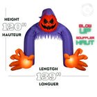 GEMMY Airblown Inflatable Halloween Jack-O-Lantern Reaper Archway with Swirling Lights-For indoor and outdoor use