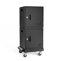 Luxor 20-Device Modular 2 Cabinet AC Charging Cart with Dolly-Each modular cabinet holds up to 10 laptops or tablets with up to 13” screens