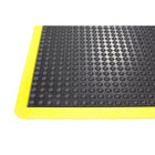 Edgewood Bubble Mat Safety Light Duty Domed Anti-Fatigue Mat - 3' W x 4' L x 5/8" D - Black/Yellow-Domed bubble top face style
