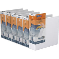 QuickFit View Binder - Round Ring - 3" - White - 6 Pack-Round Ring View, White, 600 Sheet Capacity, 3"