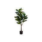 Monarch Specialties 47" Artificial Indoor Fiddle Tree - Floor - Black Pot-Add a vibrant burst of greenery to any floor of your home or office with this 47" tall artificial indoor fiddle tree in a 6" black pot