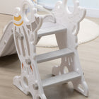 Qaba Toddler Climber Slide Playset Indoor - Grey-Colour: Yellow, Grey and White 