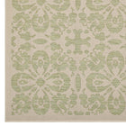 Modway Ariana Vintage Floral Trellis Indoor/Outdoor Area Rug - 9 ft W x 12 ft L - Light Green/Beige-High Density / Machine-Woven