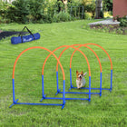 PawHut Dog Agility Training 4-Piece Set with Carrying Bag - Blue-Easy to carry and use 