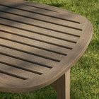 Modway Saratoga Square Outdoor Patio Teak Wood Side Table - Weathered Grey-Intersecting Stretchers