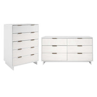 Manhattan Comfort Granville Modern Chest and Double Dresser Set - White-Modern-Contemporary with a taste of Glam Bedroom Dresser Set. Includes 1 Chest and 1 Double Dresser.