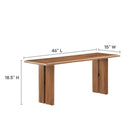 Modway Amistad 46" Wood Bench - Walnut-Solid Mango Wood Construction
