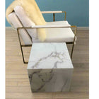 Plata Import Lucas II 15.75"H Square Side Table - Marble -This side table offers a glamorous touch 