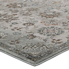 Modway Hana Distressed Vintage Floral Lattice Area Rug - 5 ft W x 8 ft L - Silver Blue Beige/Brown-High Density / Machine-Woven