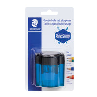 Staedtler Metal Blade Manual Pencil Sharpener with Oval Container - 2 Holes - Blue-Manual