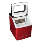 Frigidaire Portable Compact Square Shaped Ice Maker - Red Stainless Steel-Extra large capacity of 40lb/24 hours 