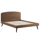 Modway Bronwen Wood Queen Platform Bed - Walnut-Mid-Century Modern Queen Platform Bed