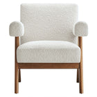 Modway Lyra Boucle Fabric Armchair - Ivory - Set of 2-	Assembly Required